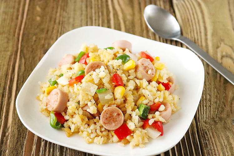 夏野菜のお魚チャーハン