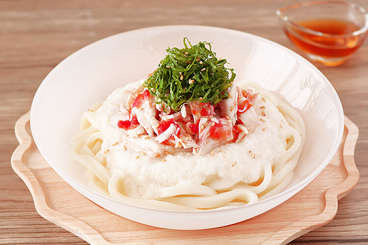 梅とささみの冷やしとろろうどん