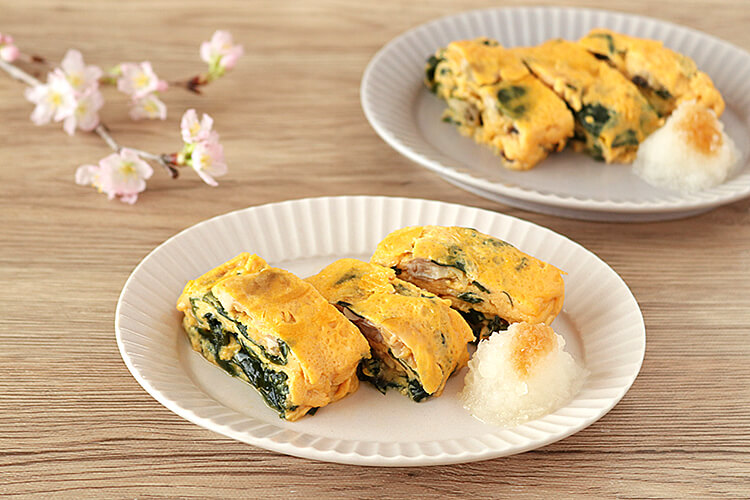 わかめ入りあさりのだし巻きたまご