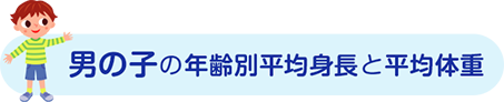 男の子の年齢別平均身長と平均体重