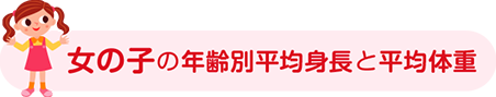 女の子の年齢別平均身長と平均体重