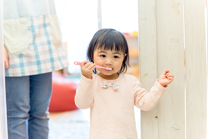 ２歳の歯みがき